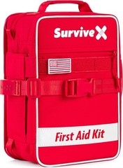 Large-Capacity First Aid Kit with Zippered Wound Closure Dressings
