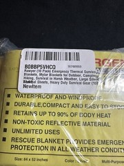 10 Pack Rawyer Emergency Thermal Survival Blankets 84×52 Inches Silver