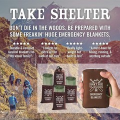 Freakin’ Huge 4-Pack Emergency Blankets – Extra-Large Thermal Mylar Protection