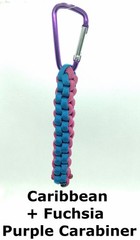 Paracord Keychain Fob – 550 Paracord w/ Carabiner Clip