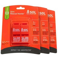 S.O.L. Slim Rescue Howler Whistle, 2ct (Pack of 3)