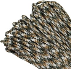 Type III 550lb nylon paracord 25 ft 4mm solid, camo, reflective colors outdoo…