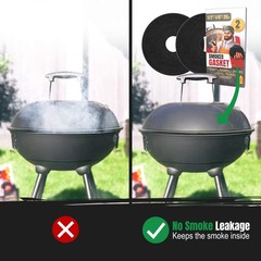 Xxl 20 Ft Grill Gasket For Smokers Black 1/2 X 1/8 Hi Temp Seal Smoker Gaske