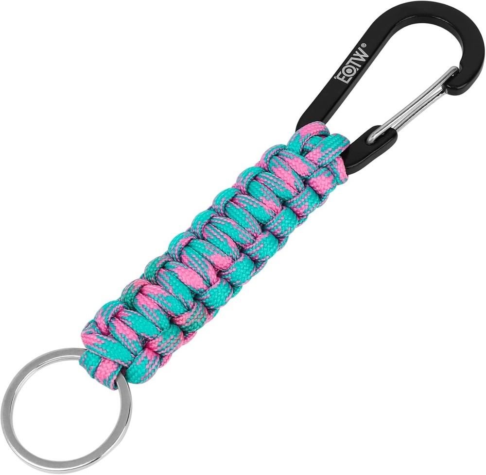 Carabiner Keychain,Paracord Keychain Small Aluminum Clip D Ring for Camping,