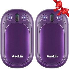 AI Hand Warmers Rechargeable, 2 Pack Electric Hand Warmers 2 Pack Purple