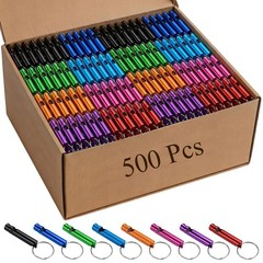 500 Pieces Mini Aluminum Emergency Whistles with Keychains Adults Metal Whist…