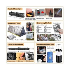 Survival Kit, 250Pcs Survival Gear First Aid Kit with Molle System Compatible…