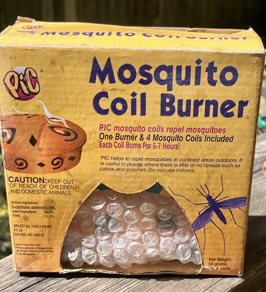 PIC Mosquito Repelling Terra Cotta Burning Dish Vintage In Orig Box- No Discs