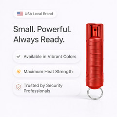 BURN 1/2oz Pepper Spray 2 Red Molded with 2 Quick Release Keychains OC