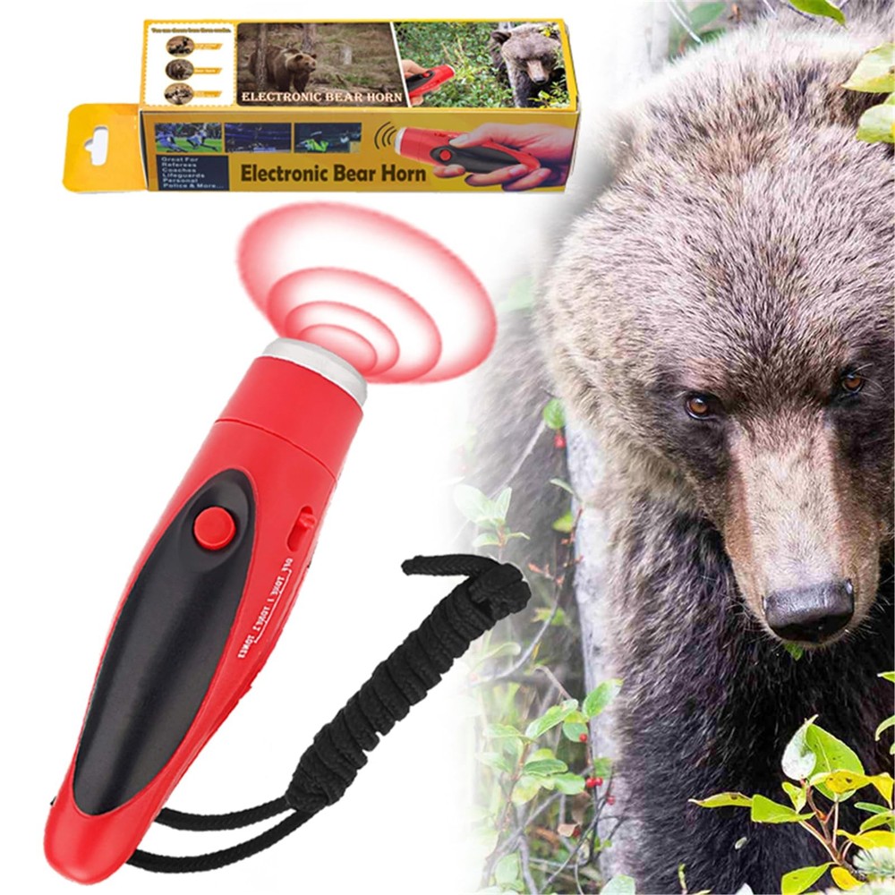 120dB Electronic Bear Horn to Scare Bears- Loud Air Horn for Safety Hiking Ca…