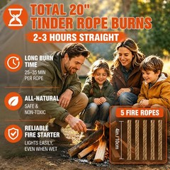 27 Piece Ferro Rod Fire Starter Survival Kit with Striker & Ropes 20 Waterproof