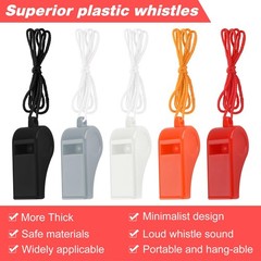 5 Pcs Loud Plastic Emergency Whistle with Lanyard for Outdoor Activities, Coa…