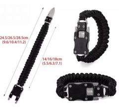 2 Pack Black Paracord Tactical Bracelet Survival Gear EDC Tactical Gift US