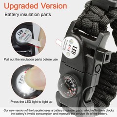 20 in 1 Paracord Bracelet, Adjustable Gear Kit with SOS Light, Fire Starter, …