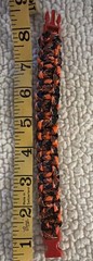 Orange/Black Paracord Bracelet w/ Red Side Release Buckle 8in 1-Pack