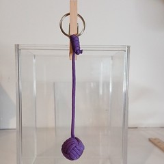 Purple 6″ Paracord «Monkey Fist Ball» Knot Keychain Lanyard (B3)