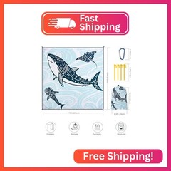 WIWIGO Beach Blanket Mat Waterproof Sandproof for 2-8 Adults Quick Drying