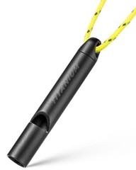 Titanium Pealess Emergency Whistle, 120-130dB High Frequency Black 1 Pack