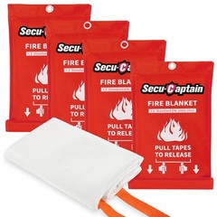 Emergency Fire Blanket For Home And Kitchen – 4 Pack 40″x40″ Flame Suppression