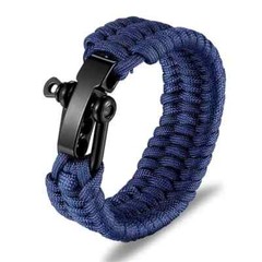 Men’s Outdoor Camping Survival Parachute Rope Paracord Bracelet Stainless Steel