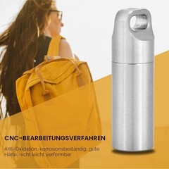 Pill Box Keychain, Waterproof Stainless Steel Pill Box for Camping &…