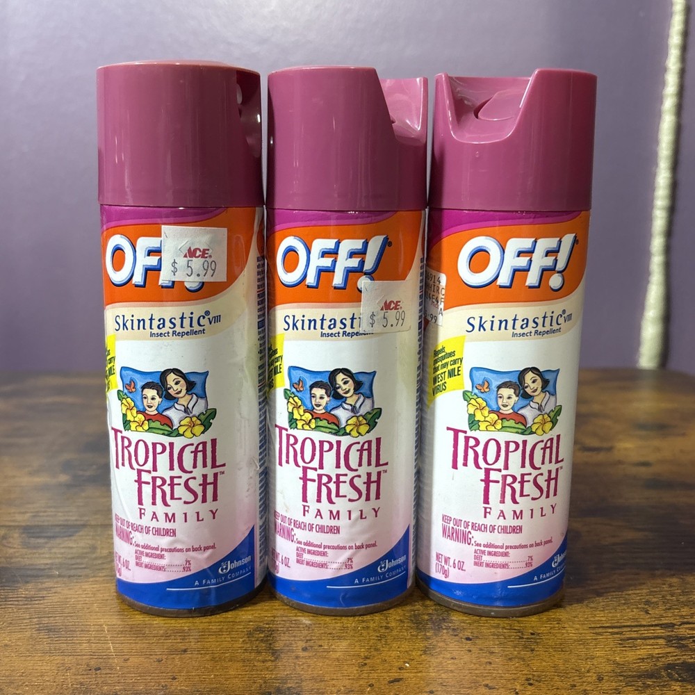 3 Cans Off Family Care Tropical Fresh Insect Repellent 6oz EACH New