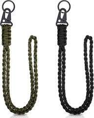 Frienda 2 Set Heavy Duty Paracord Lanyard Keychain Braided 550 Paracord Necklace