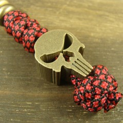 Brass “Skull” knife Lanyard Bead Paracord beads crafted for EDC gear XLH035