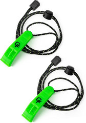 Emergency Whistles (2 Pack) | Loud Pealess Plastic Survival Whistle with Adjusta