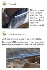 CAMPINGMOON Split Type Compact Fire Blowing Stick MS-43