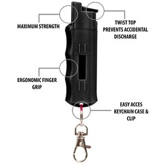 2 Pack BURN Pepper Spray Self Defense Combo 1/2oz Black & Pink