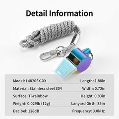 Stainless Steel Sports Whistle with Lanyard – Loud Crisp Sound for Coaches & Ref