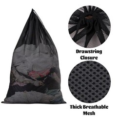 Laundry Bag Mesh Bags Wash Bags,Travel 23″ x 0.08″ x 34″, Black