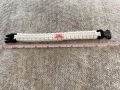 breast cancer awareness Survival Paracord Bracelets 9 Inch White