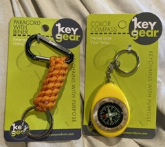 PARACORD w/ Carabiner & Compass Keychain Set by KeyGear Emergency Survival 2-pcs