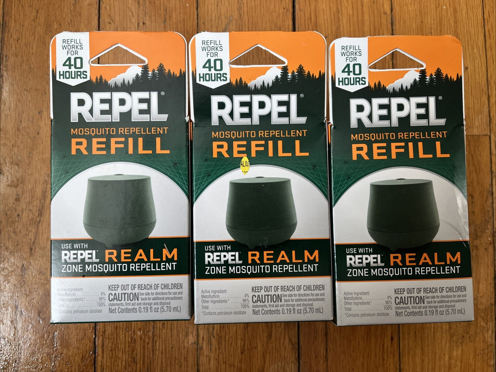 Set of 3 Repel Realm Zone Mosquito Repellent Refills – Brand New
