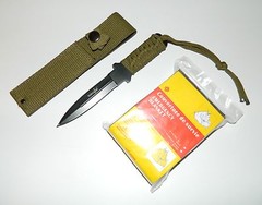 Emergency Insulation Blanket + Double Edge Full Tang Outdoor Survival Knife NEW