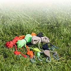 8pcs Tent Wind Rope Set with Metal Pulleys and Adjustable Hooks