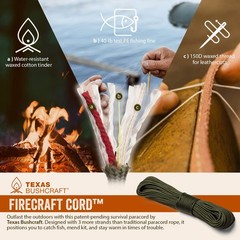 Survival Paracord Bracelet Bow Shackle Wax Tinder Fishing Line Camping Emergency