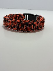Paracord Bracelet Halloween Orange And Black 8 1/2 Inches