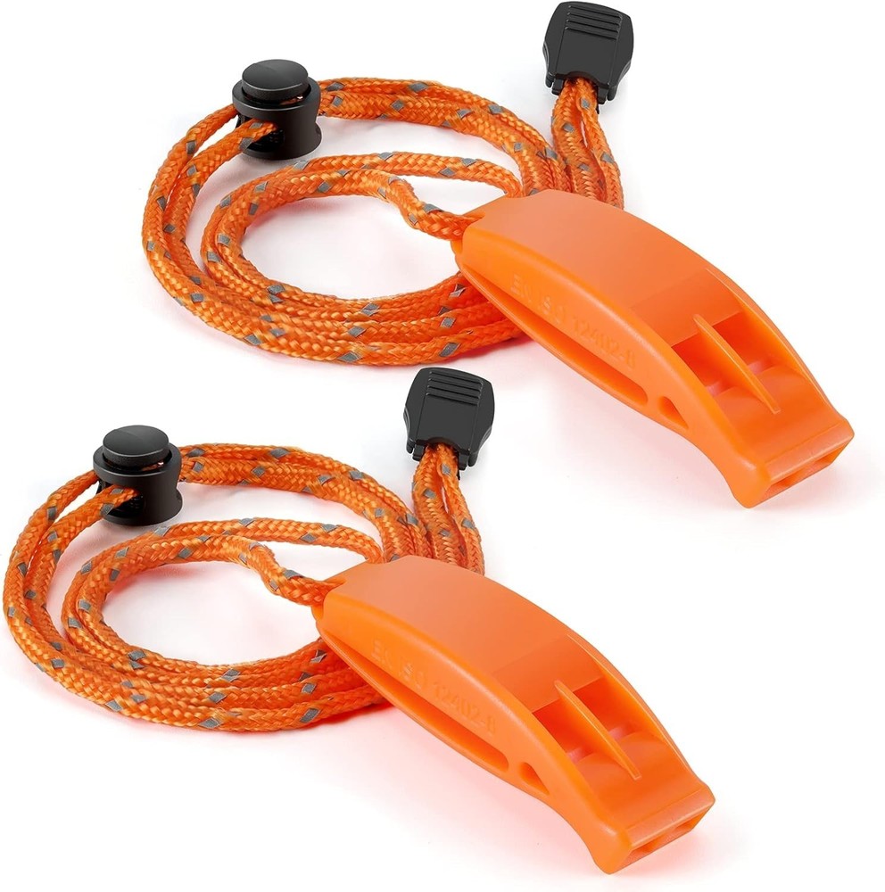 Super Loud Emergency Whistle with Lanyard, Ideal for Boating, Swimming,Orange A