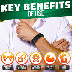 2Pack Survival Paracord Bracelet – 5-In-1 Adjustable Tactical Bracelet for Men w