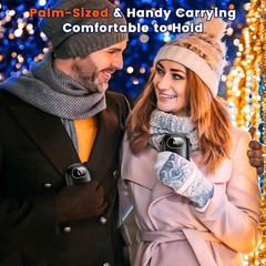 Rechargeable Hand Warmers w/ Flashlight, 17Hrs, Dual-Side, 4 Levels