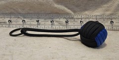 550 Paracord 1″ Nautical Ball Decorative Monkey’s Fist 5″ Long, Thin Blue Line