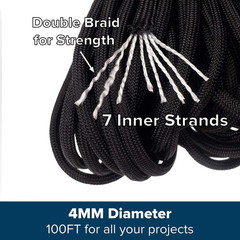 Genuine Type III 550Lb Paracord – Nylon Cord in Solid, Multi, and Reflective Col