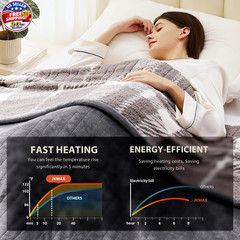 Heated Electric Blanket Full Size – 72″x84″ Flannel Heating Blanket with 10 Heat