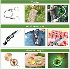 Emergency Survival Kit, 12 in 1 Outdoor Survival Gear Lifesaving Tools