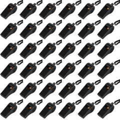 Whistle, 36PCS Plastic Whistles with Lanyards, Loud Clear Black Whistles Bulk…