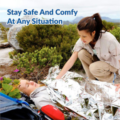 HB-10 Emergency Mylar Thermal Blankets – 10 Pack, 84″ X 52″, Silver – Reflective