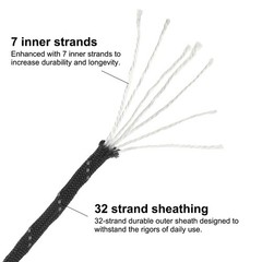 100FT 550 Paracord, 4mm 7 Strand Reflective Parachutes Cord Spool, Black
